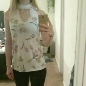 TJ Maxx Floral Cutout Top